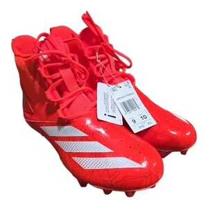 Adidas Adizero Chaos Lineman Football Cleats IF9717 Solar Red/White Mens Sz 9